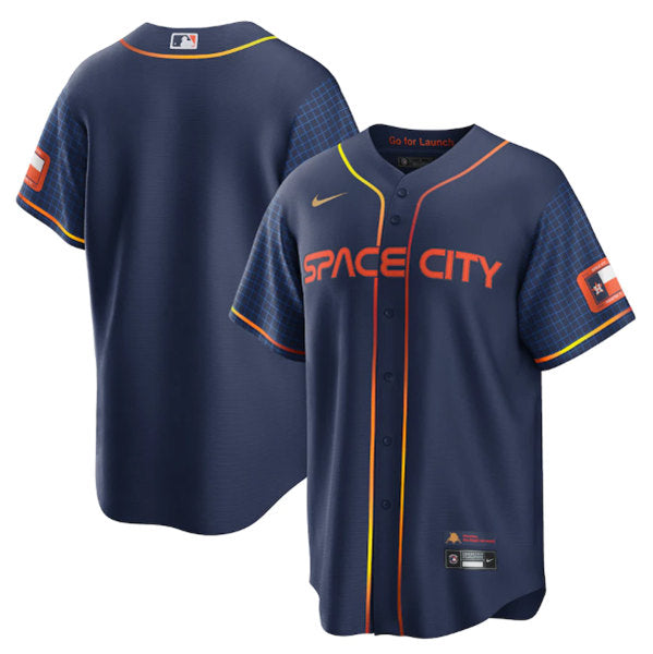 Custom Houston Astros navy City Connect jersey