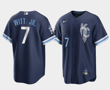 Bobby Witt Jr Kansas City Royals navy City Connect jersey