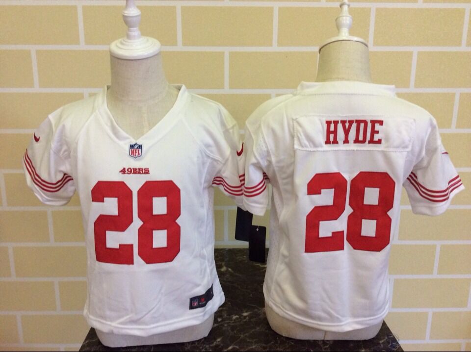 Carlos Hyde San Francisco 49ers white jersey