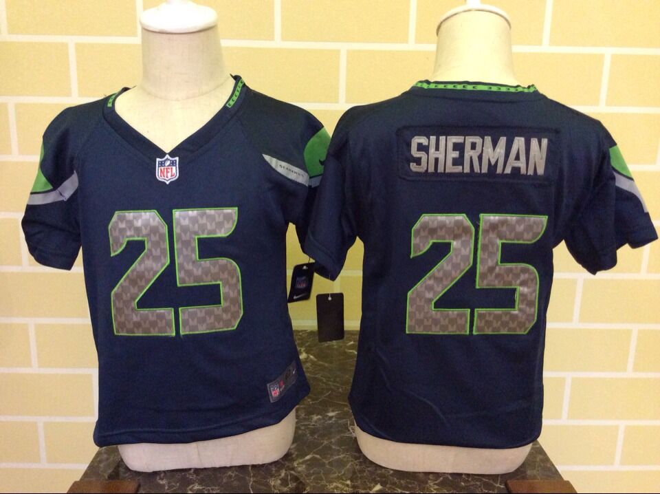 Richard Sherman Seattle Seahawks navy jersey