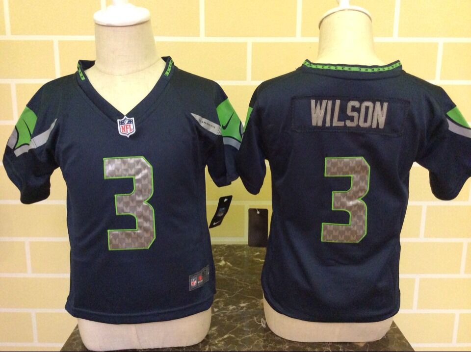 Russell Wilson Seattle Seahawks navy jersey