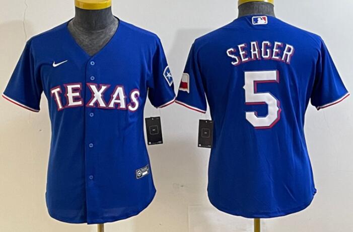 Corey Seager Texas Rangers royal jersey