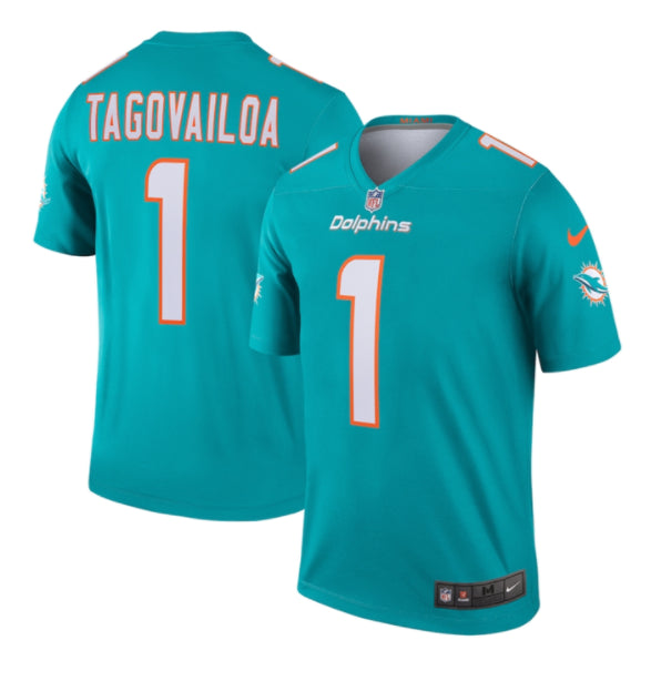 Tua Tagovailoa Miami Dolphins aqua jersey
