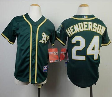 Rickey Henderson Oakland Athletics green jersey