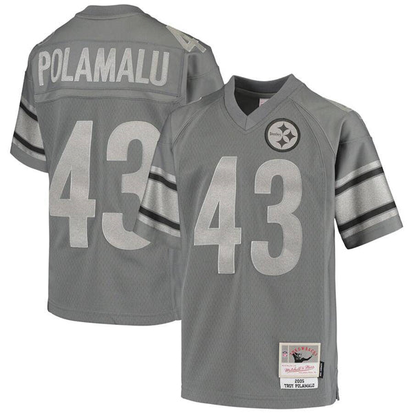 Troy Polamalu Pittsburgh Steelers gray jersey