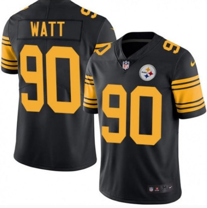 T J Watt Pittsburgh Steelers black Color Rush jersey