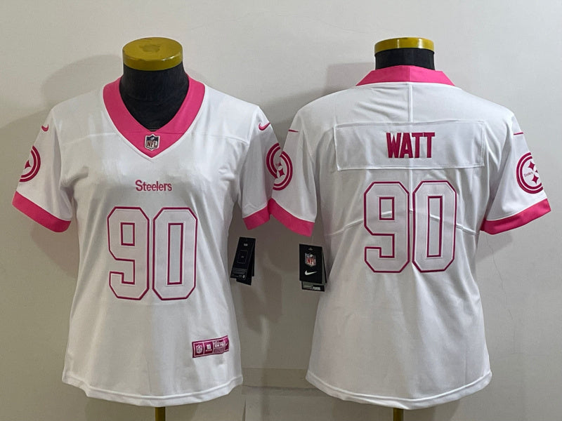 T J Watt Pittsburgh Steelers white jersey