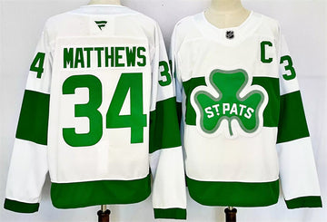 Auston Matthews Toronto Maple Leafs white-green jersey