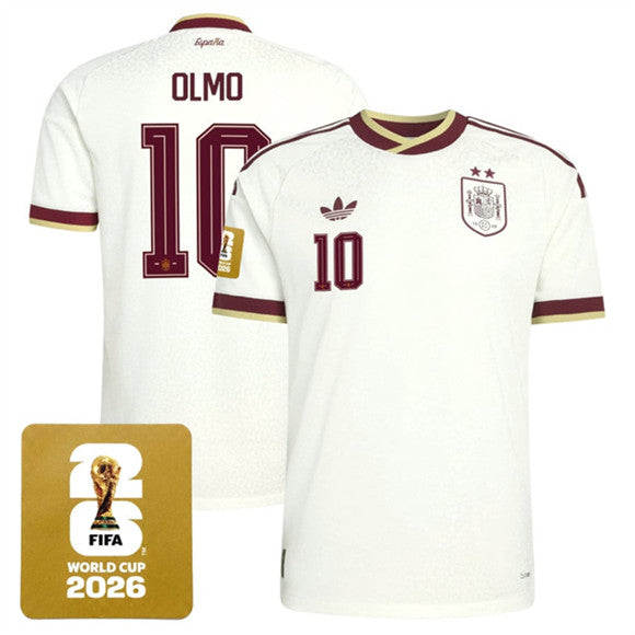 Dani Olmo Spain National Team white Away jersey