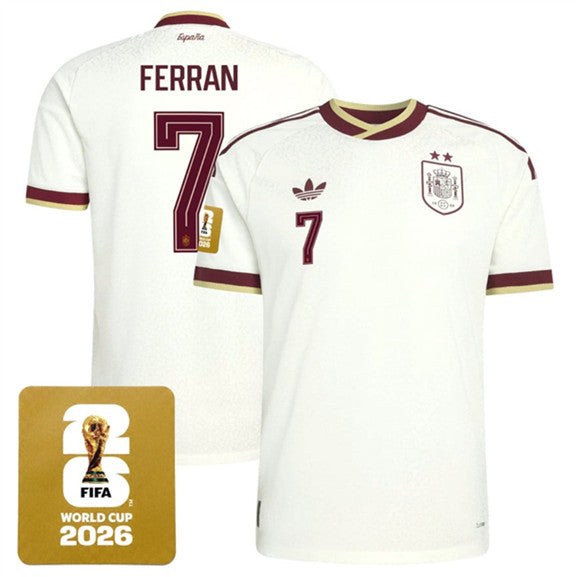 Ferran Spain National Team white Away jersey