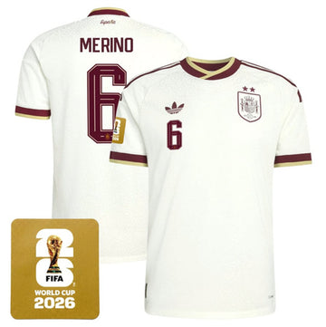 Mikel Merino Spain National Team white Away jersey