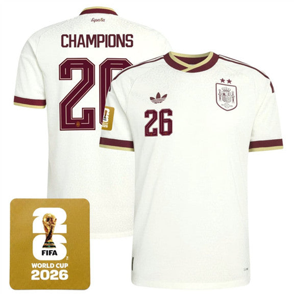 Champions Spain National Team white Away jersey