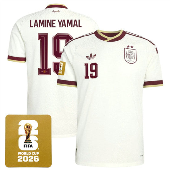 Lamine Yamal Spain National Team white Away jersey