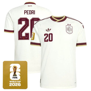 Pedri Spain National Team white Away jersey
