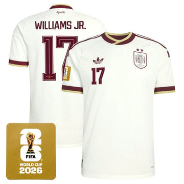 Nico Williams Jr Spain National Team white Away jersey