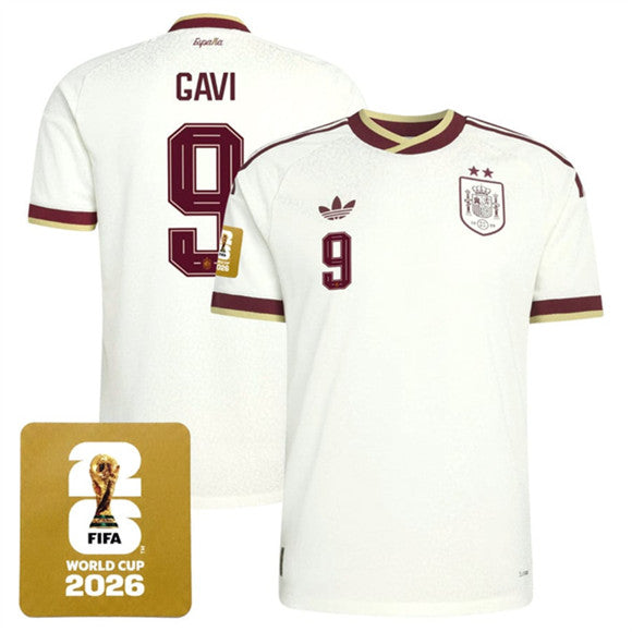 Gavi Spain National Team white Away jersey