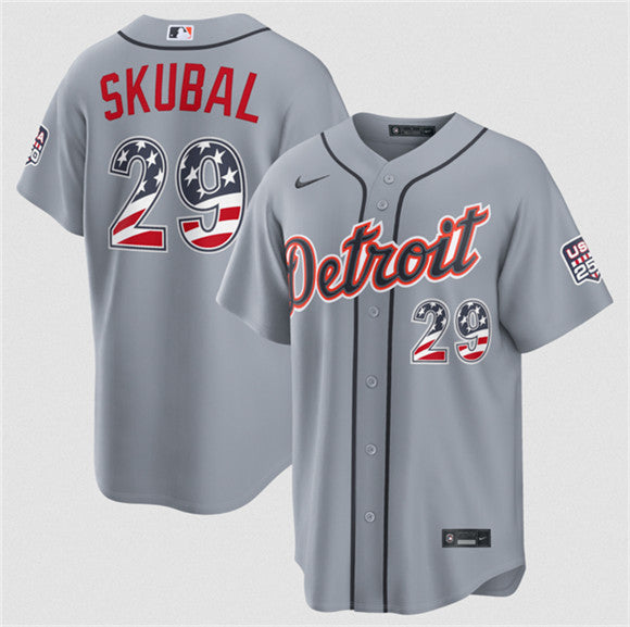 Tarik Skubal Detroit Tigers grey jersey