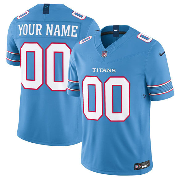 Custom Tennessee Titans blue Vapor jersey