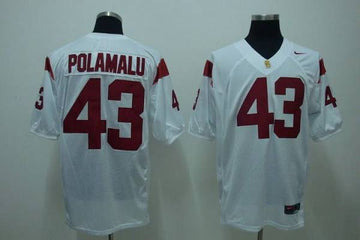 Troy Polamalu USC Trojans white jersey