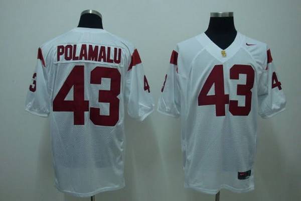 Troy Polamalu USC Trojans white jersey