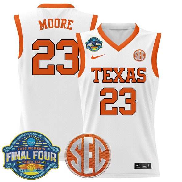 Aaliyah Moore Texas Longhorns white jersey