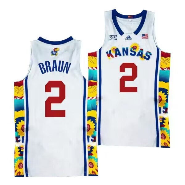 Christian Braun Kansas Jayhawks white jersey