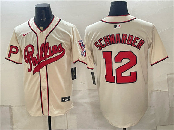 Kyle Schwarber Philadelphia Phillies cream jersey
