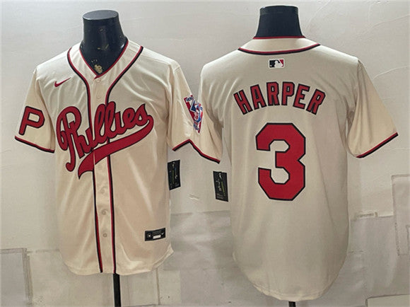 Bryce Harper Philadelphia Phillies cream jersey