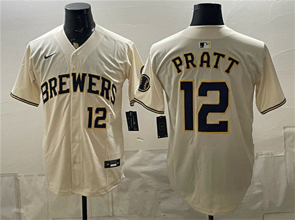 Cooper Pratt Milwaukee Brewers cream jersey