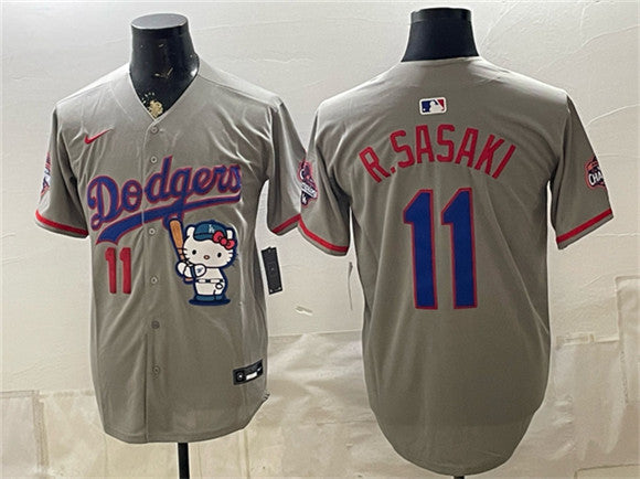Roki Sasaki Los Angeles Dodgers gray jersey