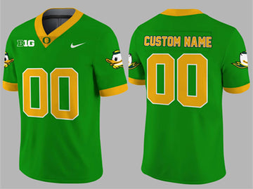 Custom Oregon Ducks green jersey
