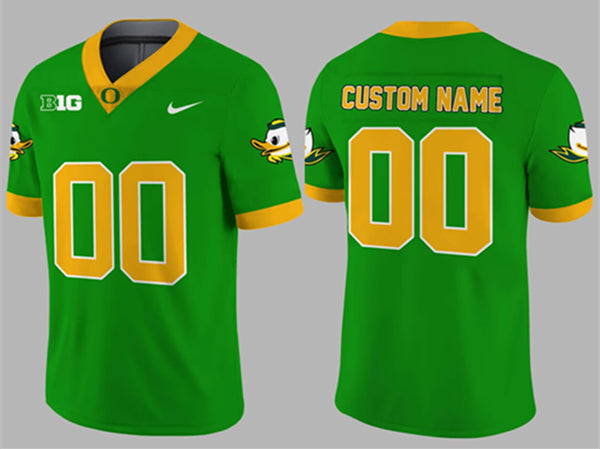 Custom Oregon Ducks green jersey