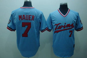 Joe Mauer Minnesota Twins blue Throwback jersey