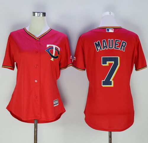 Joe Mauer Minnesota Twins red Alternate jersey