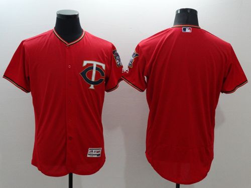 Custom Minnesota Twins red Authentic jersey
