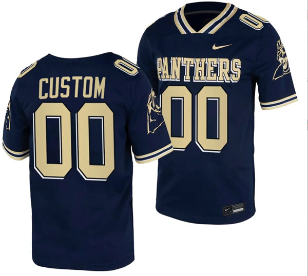 Custom Pitt Panthers navy jersey