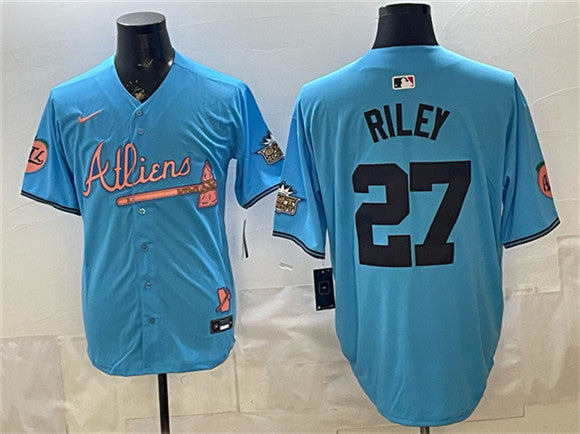 Austin Riley Atlanta Braves blue Vapor jersey