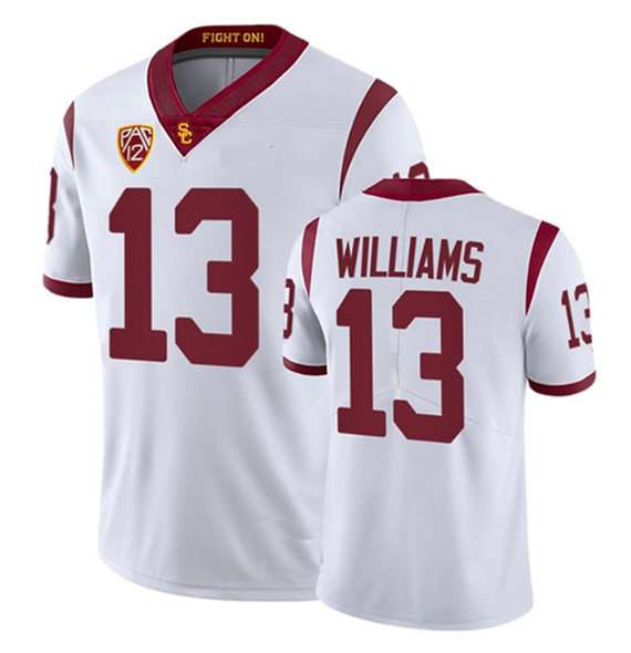 Custom USC Trojans white jersey