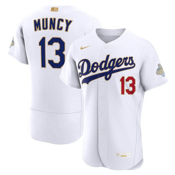 Max Muncy Los Angeles Dodgers white Gold Collection jersey