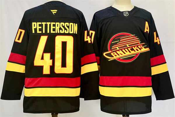 Elias Pettersson Vancouver Canucks black Alternate jersey