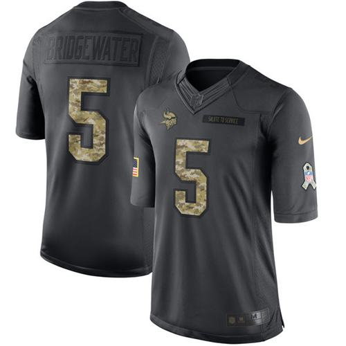 Teddy Bridgewater Minnesota Vikings black Salute To Service jersey