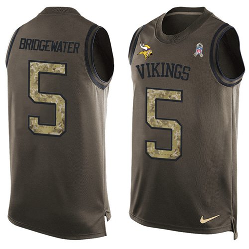 Teddy Bridgewater Minnesota Vikings green Salute To Service jersey