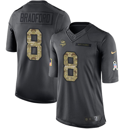 Sam Bradford Minnesota Vikings black Salute To Service jersey