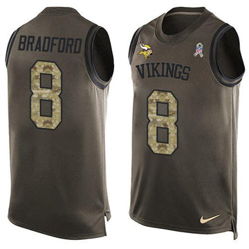 Sam Bradford Minnesota Vikings green Salute To Service jersey