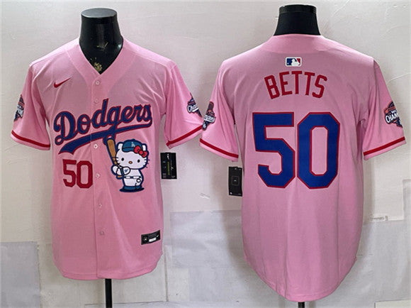 Mookie Betts Los Angeles Dodgers pink jersey