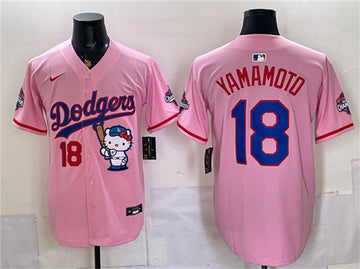 Yoshinobu Yamamoto Los Angeles Dodgers pink jersey