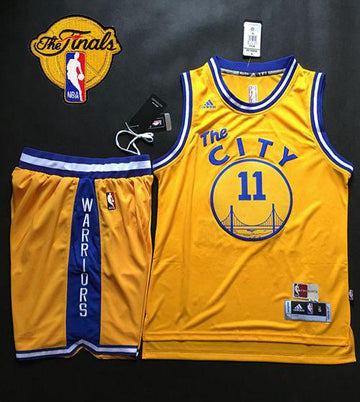 Klay Thompson Golden State Warriors gold Throwback jersey
