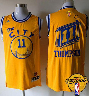 Klay Thompson Golden State Warriors gold Throwback jersey