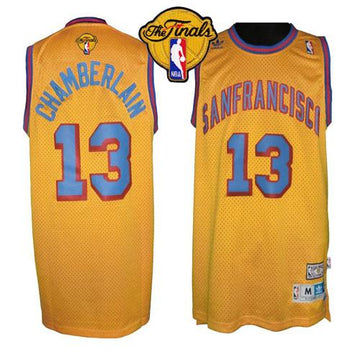 Wilt Chamberlain Golden State Warriors gold Throwback jersey