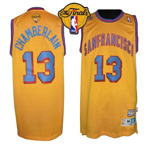 Wilt Chamberlain Golden State Warriors gold Throwback jersey